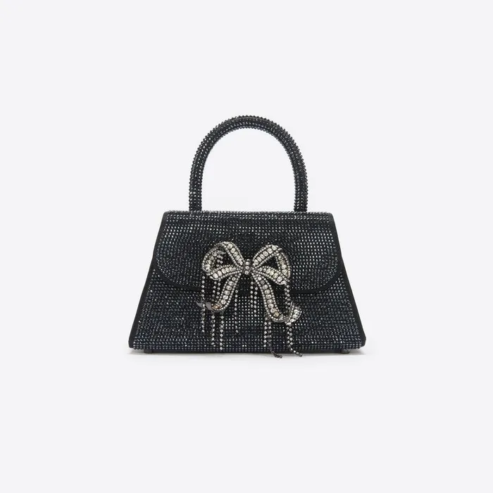 Self Portrait Mini Black Rhinestone Mini Bow Bag 8211 Women
