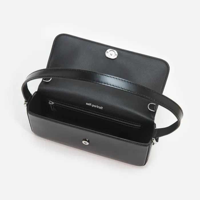 Self Portrait Shoulder Bags Black Leather Baguette Bag 8211 Women
