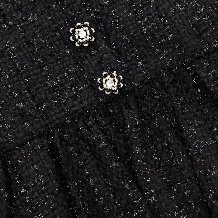 Self Portrait Tops Black Boucle Peplum Top 8211 Women