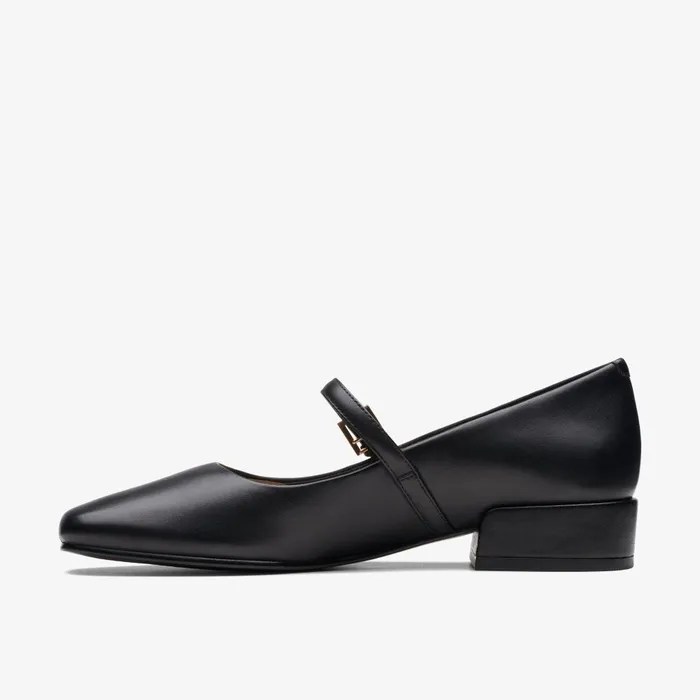 Seren 30 Buckle Black Leather Women Clarks Heels and Pumps