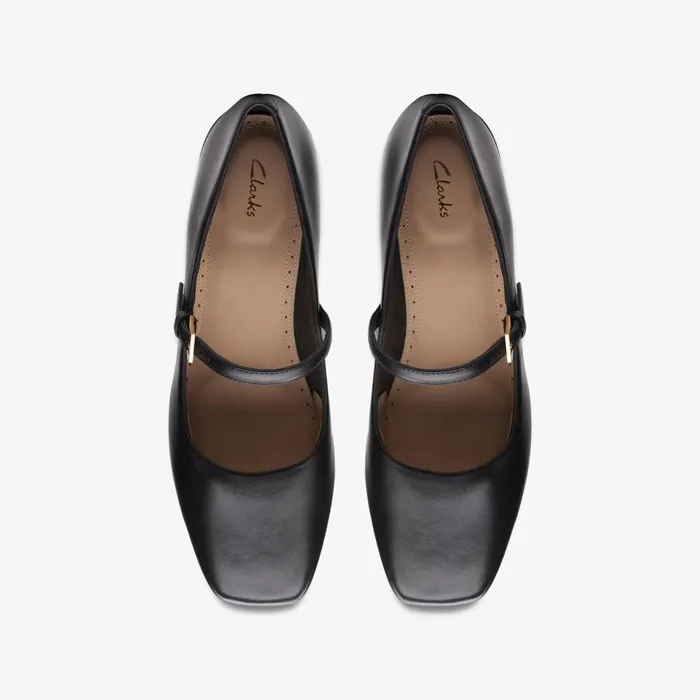 Seren 30 Buckle Black Leather Women Clarks Heels and Pumps