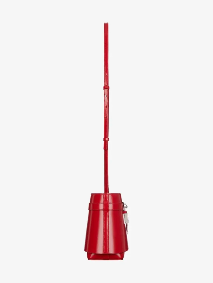 Shark Lock Bucket Bag In Box Leather Red Women Givenchy Crossbody Bags
