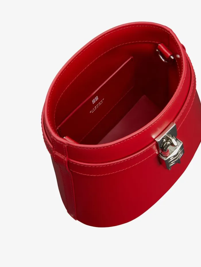 Shark Lock Bucket Bag In Box Leather Red Women Givenchy Crossbody Bags