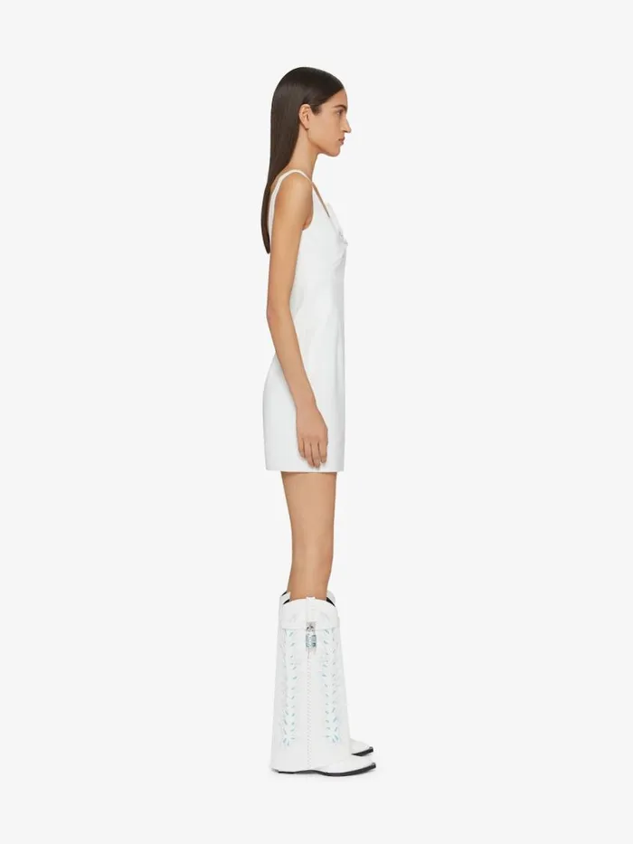 Shark Lock Cowboy Boots In Leather With Strass Whiteturquoise Women Givenchy Shark Lock