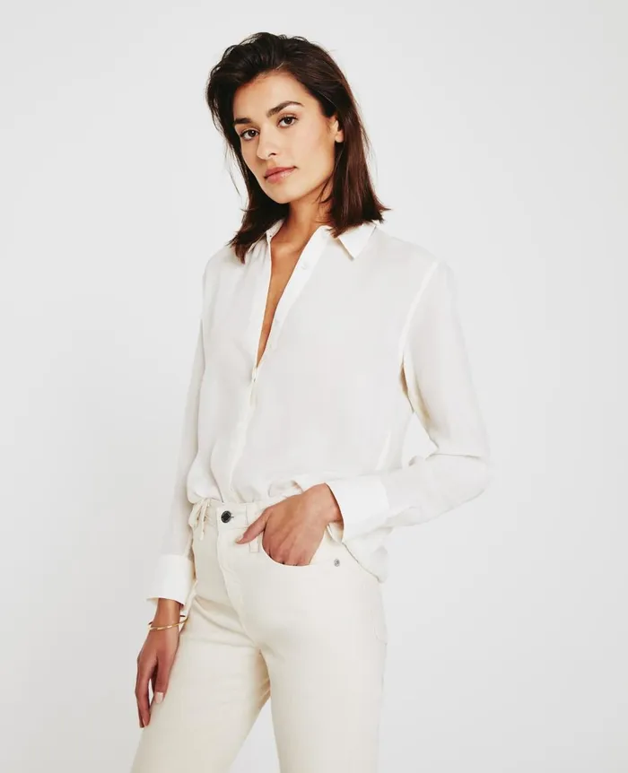 Shiela White Cream Women AG Jeans Tops and Shirts