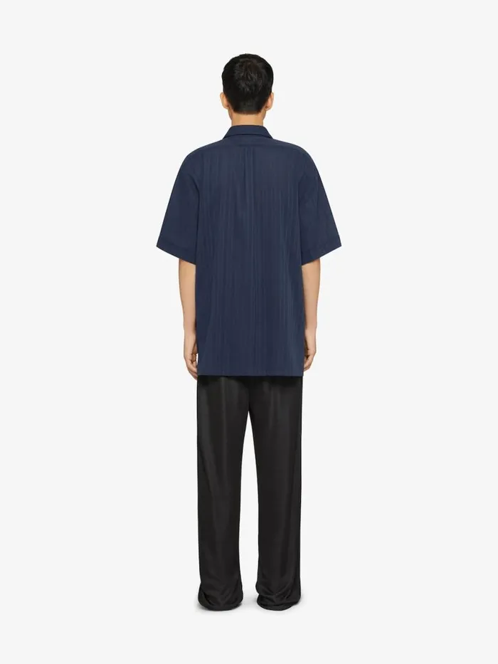 Shirt In Cotton Voile With Stripes Navy Men Givenchy Shirts