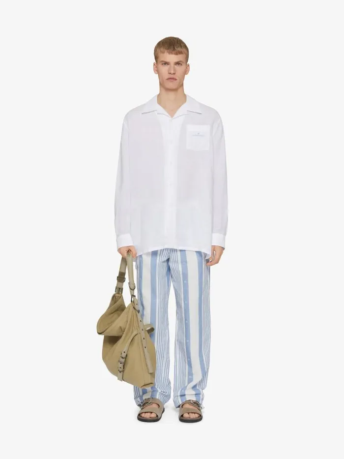 Shirt In Linen White Men Givenchy Shirts
