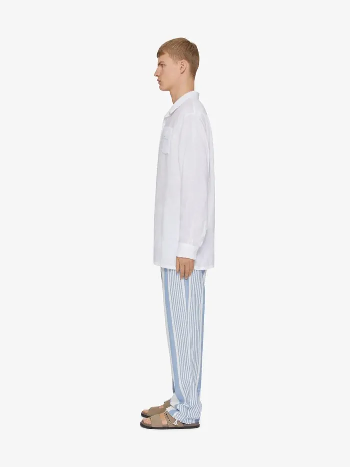 Shirt In Linen White Men Givenchy Shirts