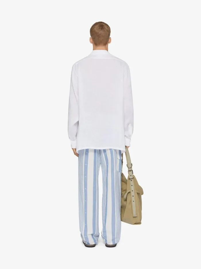 Shirt In Linen White Men Givenchy Shirts