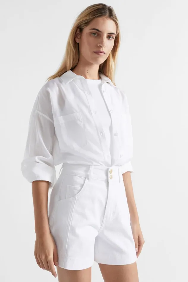 Shirts Woman Seed Heritage Voile Relaxed Shirt Whisper White