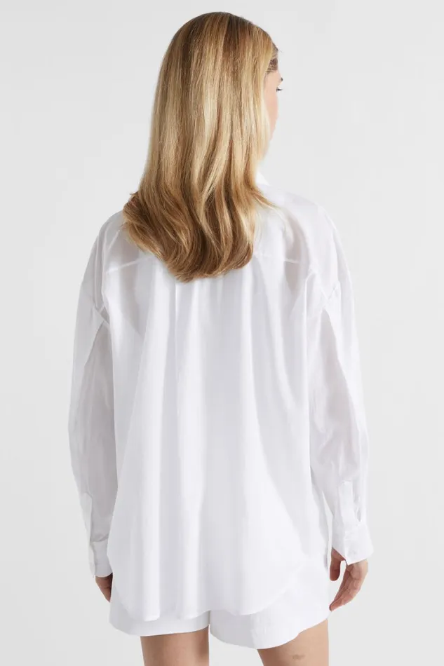 Shirts Woman Seed Heritage Voile Relaxed Shirt Whisper White