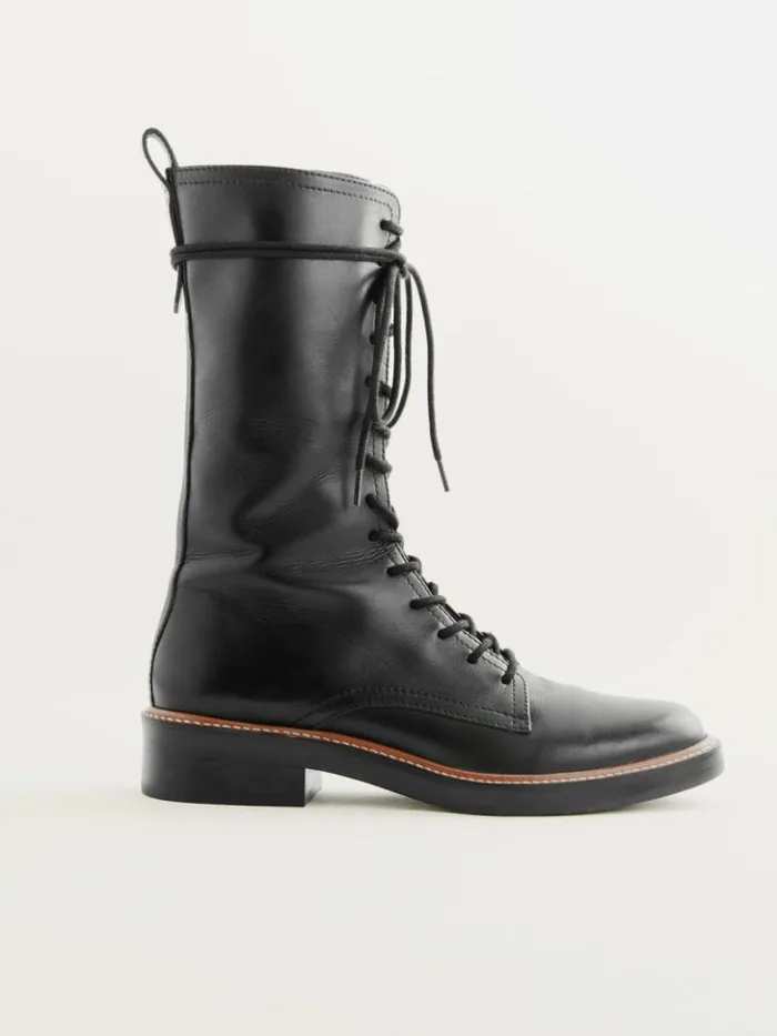 Shoes The Reformation Ada Combat Boot Black Leather