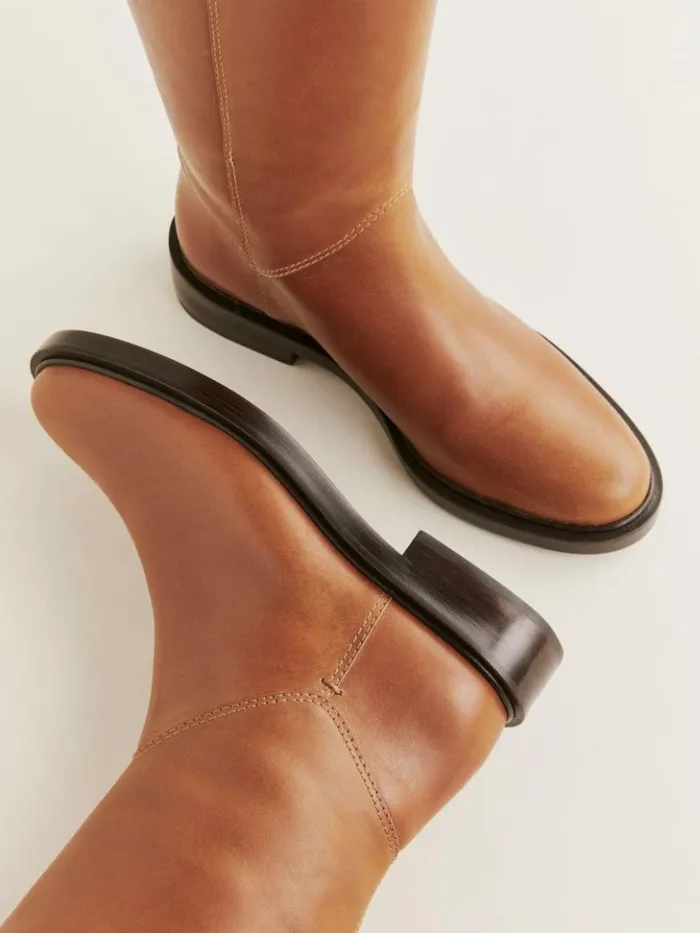 Shoes The Reformation Franklin Knee Boot Whiskey Leather