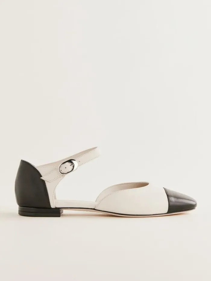 Shoes The Reformation Martha Flat Almond Black