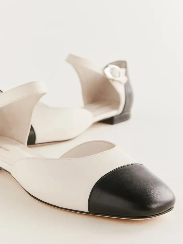 Shoes The Reformation Martha Flat Almond Black