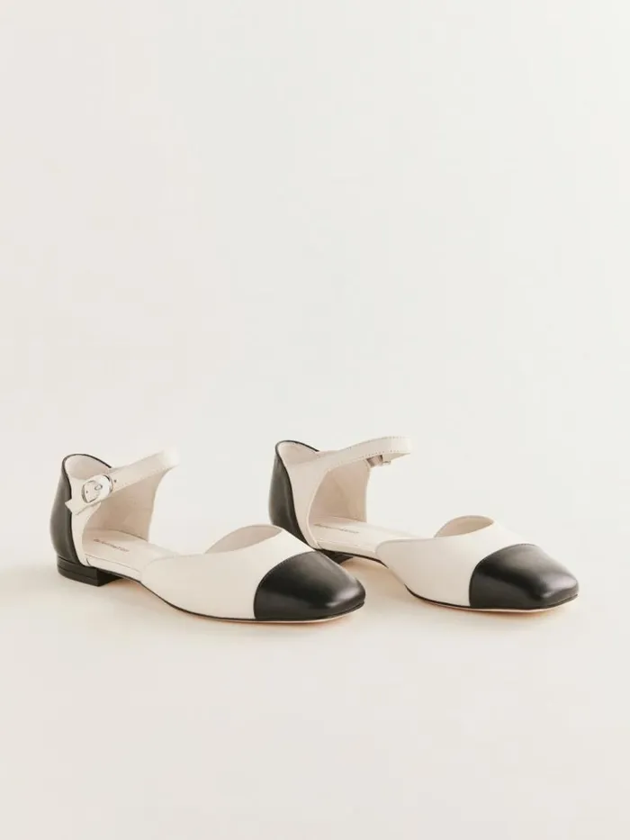 Shoes The Reformation Martha Flat Almond Black