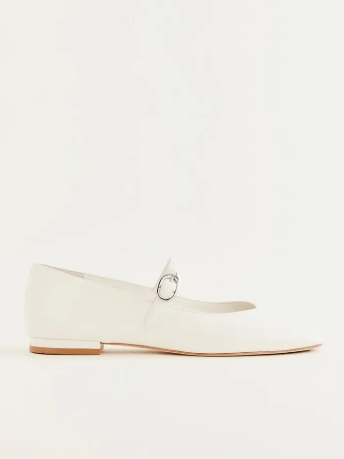 Shoes The Reformation Melissa Mary Jane Flat White Patent