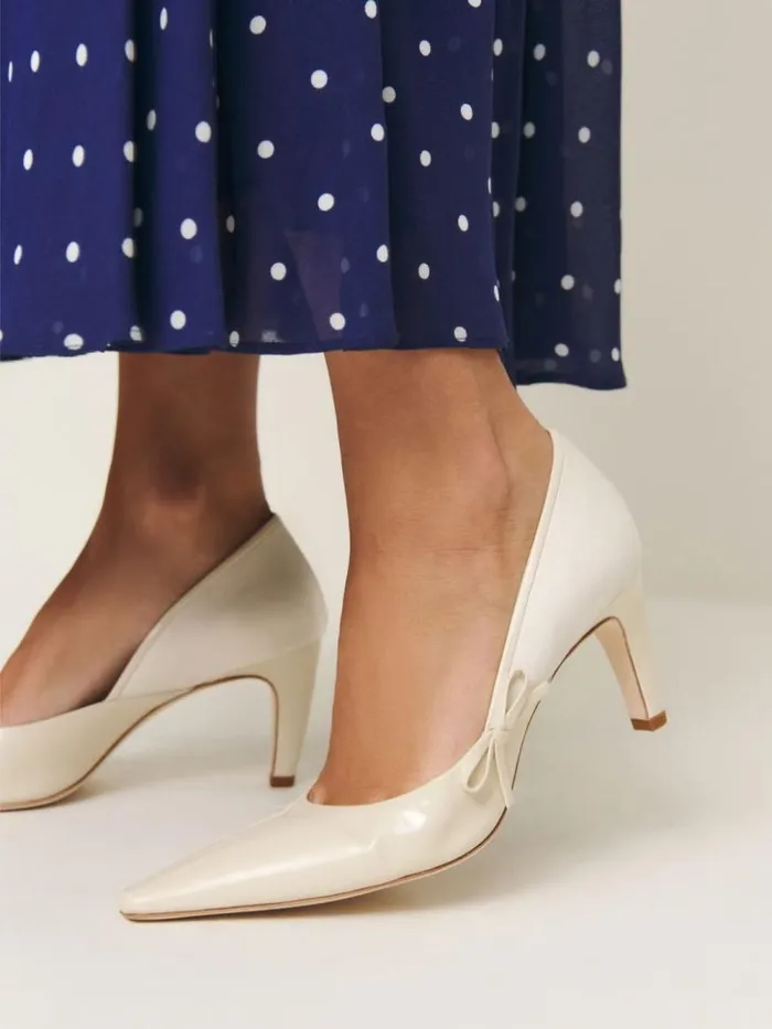 Shoes The Reformation Neve Bow Pump Almond