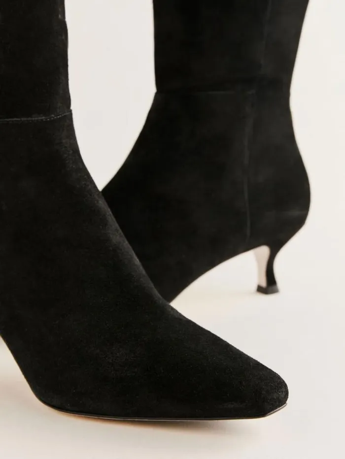 Shoes The Reformation Olya Knee Boot Black Suede