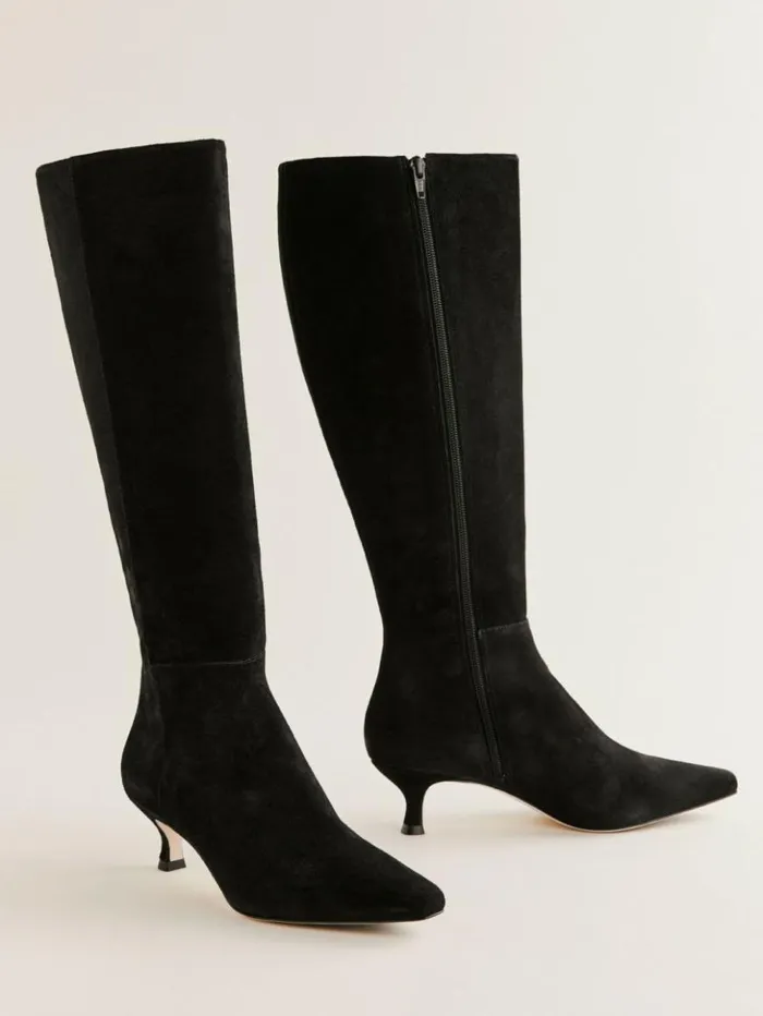Shoes The Reformation Olya Knee Boot Black Suede