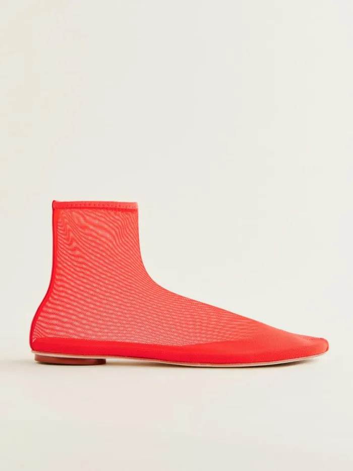Shoes The Reformation Payton Stretch Bootie Poppy Stretch Mesh