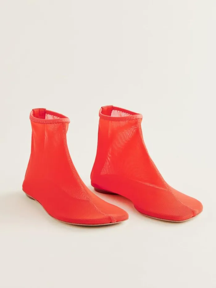 Shoes The Reformation Payton Stretch Bootie Poppy Stretch Mesh