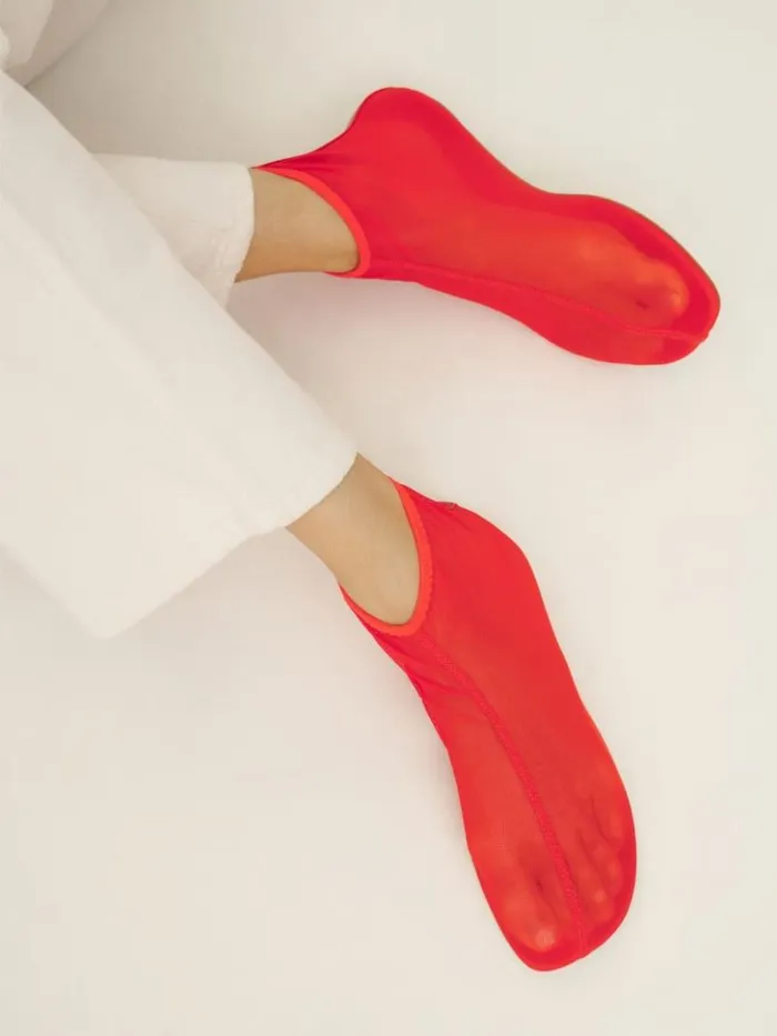 Shoes The Reformation Payton Stretch Bootie Poppy Stretch Mesh