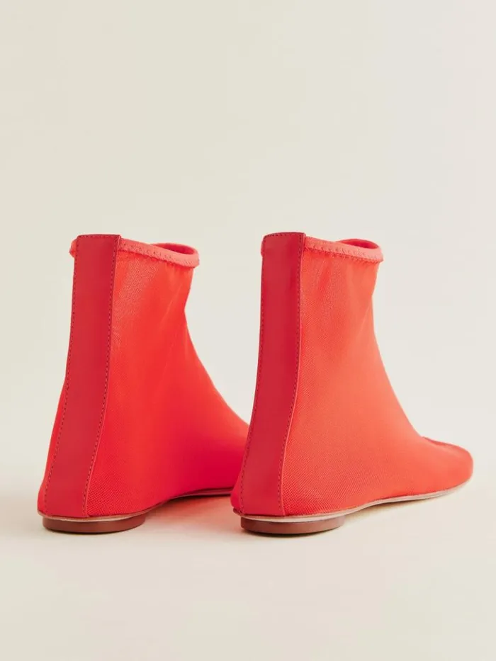 Shoes The Reformation Payton Stretch Bootie Poppy Stretch Mesh