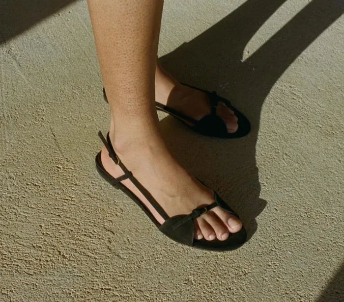 Shop BASTILLE SANDAL Black Suede DEN Footwear
