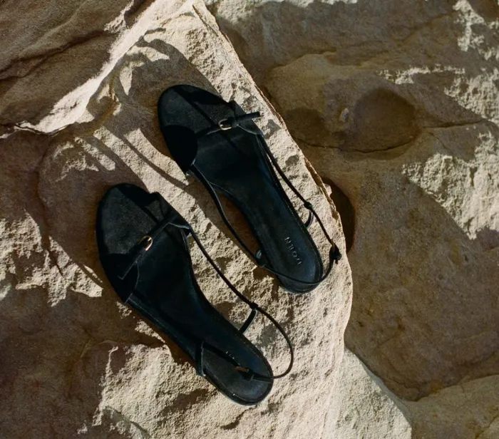 Shop BASTILLE SANDAL Black Suede DEN Footwear