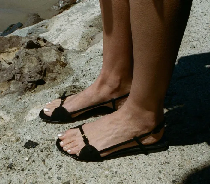 Shop BASTILLE SANDAL Black Suede DEN Footwear
