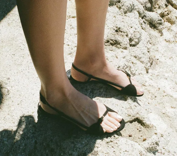 Shop BASTILLE SANDAL Black Suede DEN Footwear