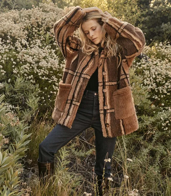 Shop EASTON COAT Charcoal Sierra Plaid DEN Jackets and Coats
