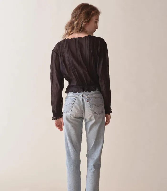 Shop ELAYNE TOP Black DEN Tops