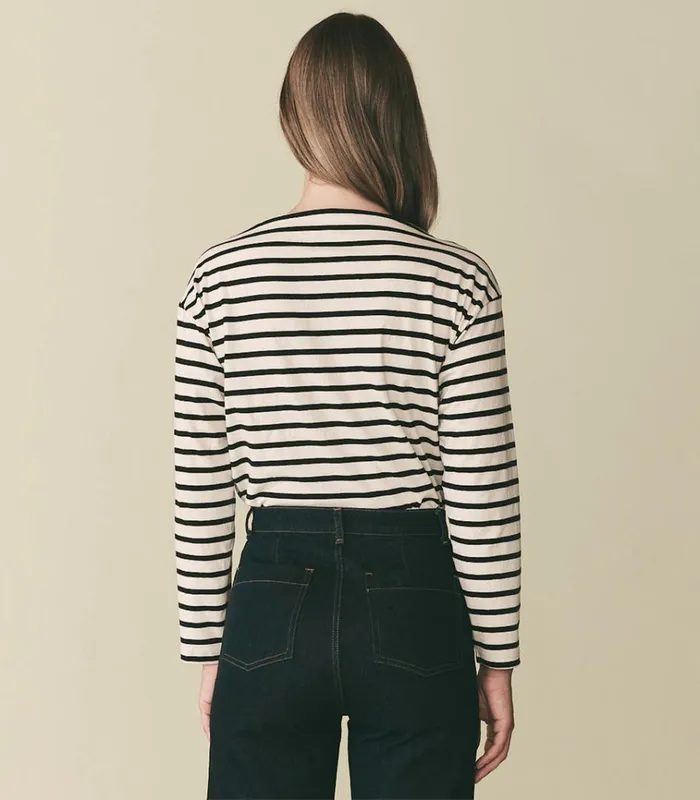 Shop IRENE TEE Black Newport Stripe DEN Tees