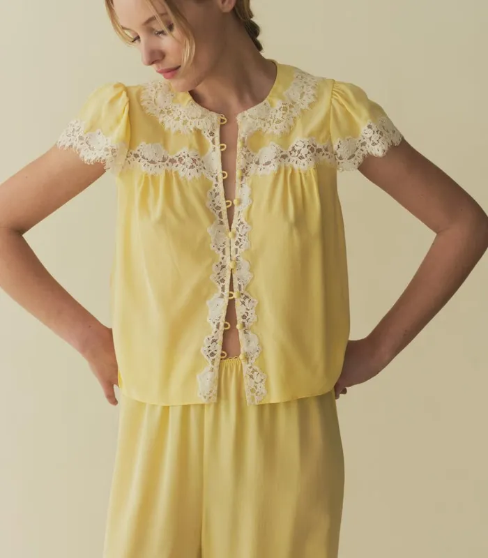 Shop JOSEPHINE TOP Yellow Rose DEN Tops