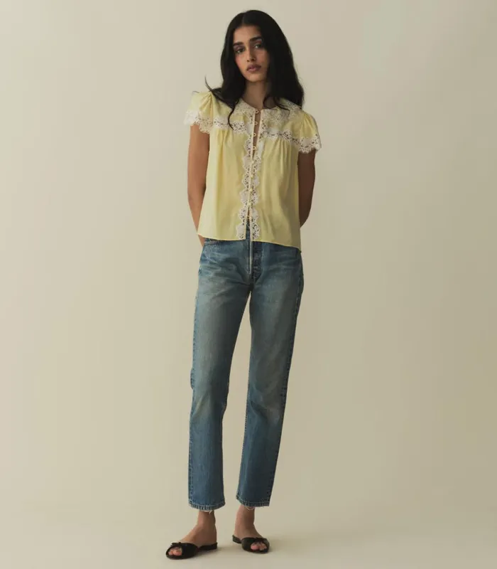 Shop JOSEPHINE TOP Yellow Rose DEN Tops