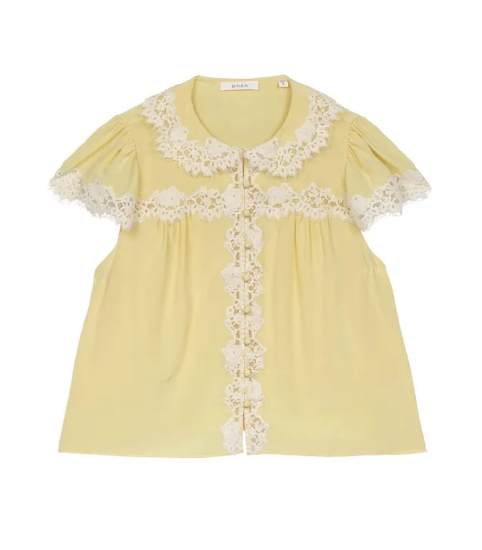 Shop JOSEPHINE TOP Yellow Rose DEN Tops