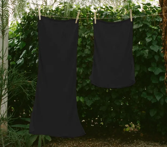 Shop LONG SKIRT SLIP Black DEN Delicates and Sleepwear