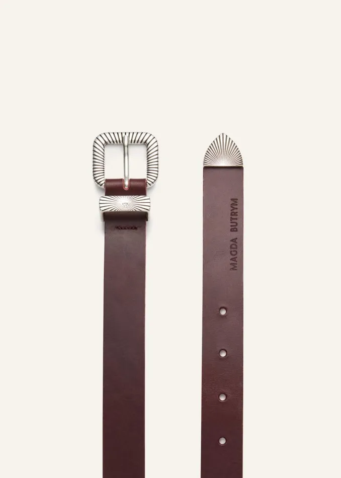Shop Magda Butrym Accessories Silver Aurora Belt In Burgundy