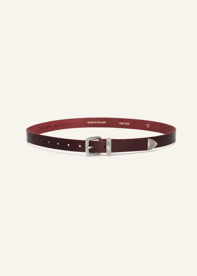 Shop Magda Butrym Accessories Silver Aurora Belt In Burgundy Shop Magda Butrym Accessories Silver Aurora Belt In Burgundy