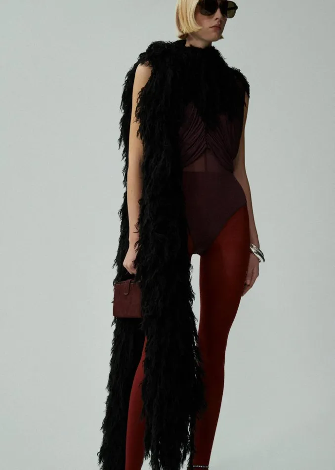 Shop Magda Butrym Bodysuits Ruched V Neck Bodysuit In Burgundy Shop Magda Butrym Bodysuits Ruched V Neck Bodysuit In Burgundy