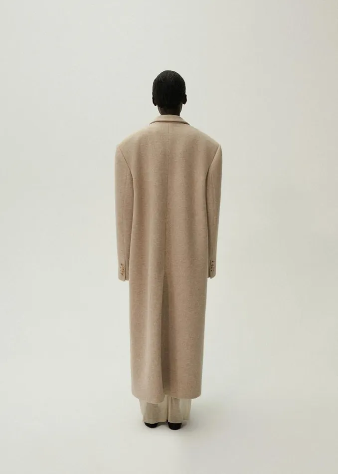 Shop Magda Butrym Coats And Jackets Cashmere Single Breasted Long Coat In Beige Shop Magda Butrym Coats And Jackets Cashmere Single Breasted Long Coat In Beige