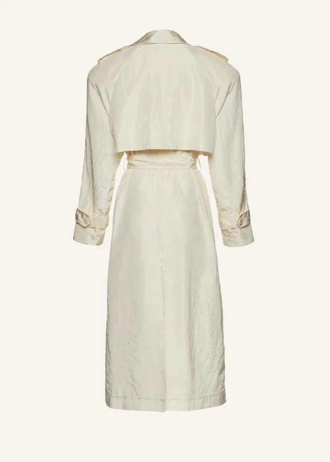 Shop Magda Butrym Coats And Jackets Silk Taffeta Trench Coat In Cream Shop Magda Butrym Coats And Jackets Silk Taffeta Trench Coat In Cream