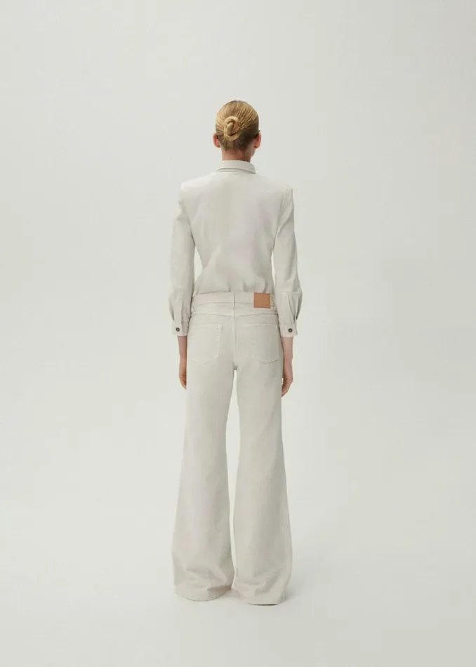 Shop Magda Butrym Denim 70039s Denim Button Down Shirt In White Sand Shop Magda Butrym Denim 70039s Denim Button Down Shirt In White Sand