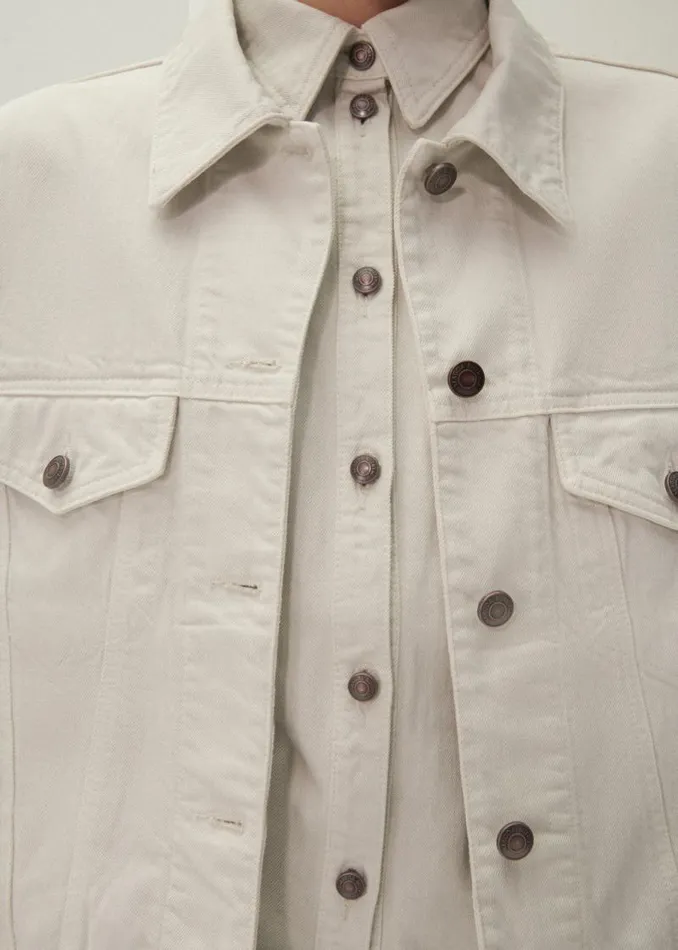 Shop Magda Butrym Denim 70039s Denim Button Down Shirt In White Sand Shop Magda Butrym Denim 70039s Denim Button Down Shirt In White Sand
