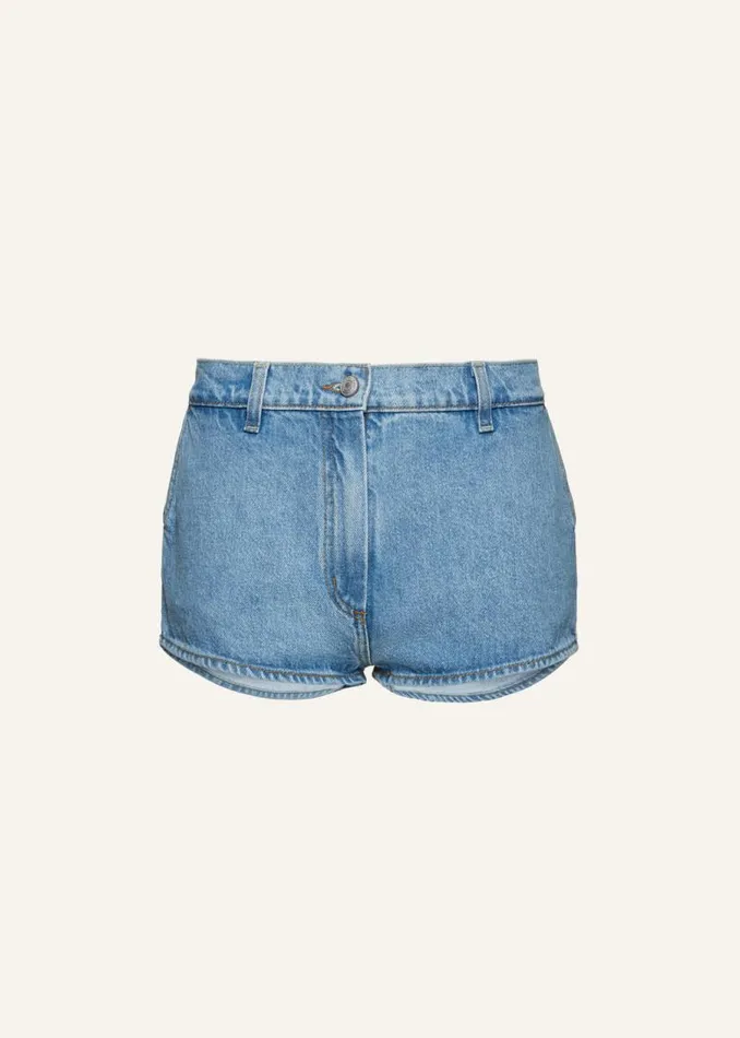 Shop Magda Butrym Denim Denim Hot Shorts In Light Blue