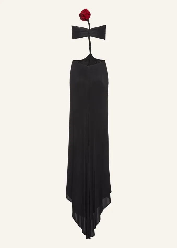 Shop Magda Butrym Dresses 3D Rose Jersey Gown In Black Shop Magda Butrym Dresses 3D Rose Jersey Gown In Black