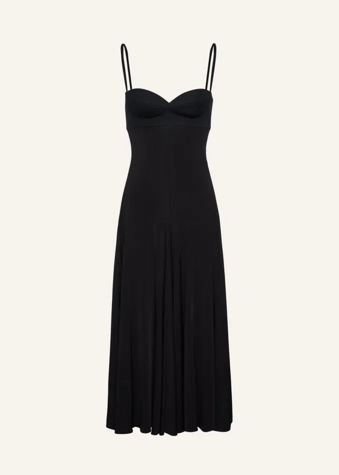 Shop Magda Butrym Dresses Rose Sweetheart Midi Dress In Black