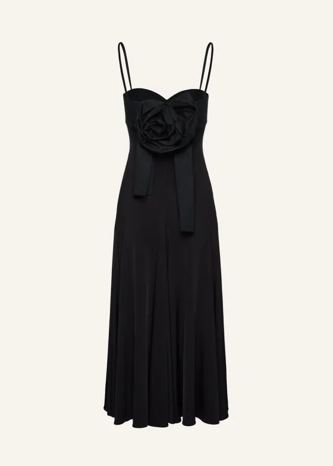 Shop Magda Butrym Dresses Rose Sweetheart Midi Dress In Black Shop Magda Butrym Dresses Rose Sweetheart Midi Dress In Black